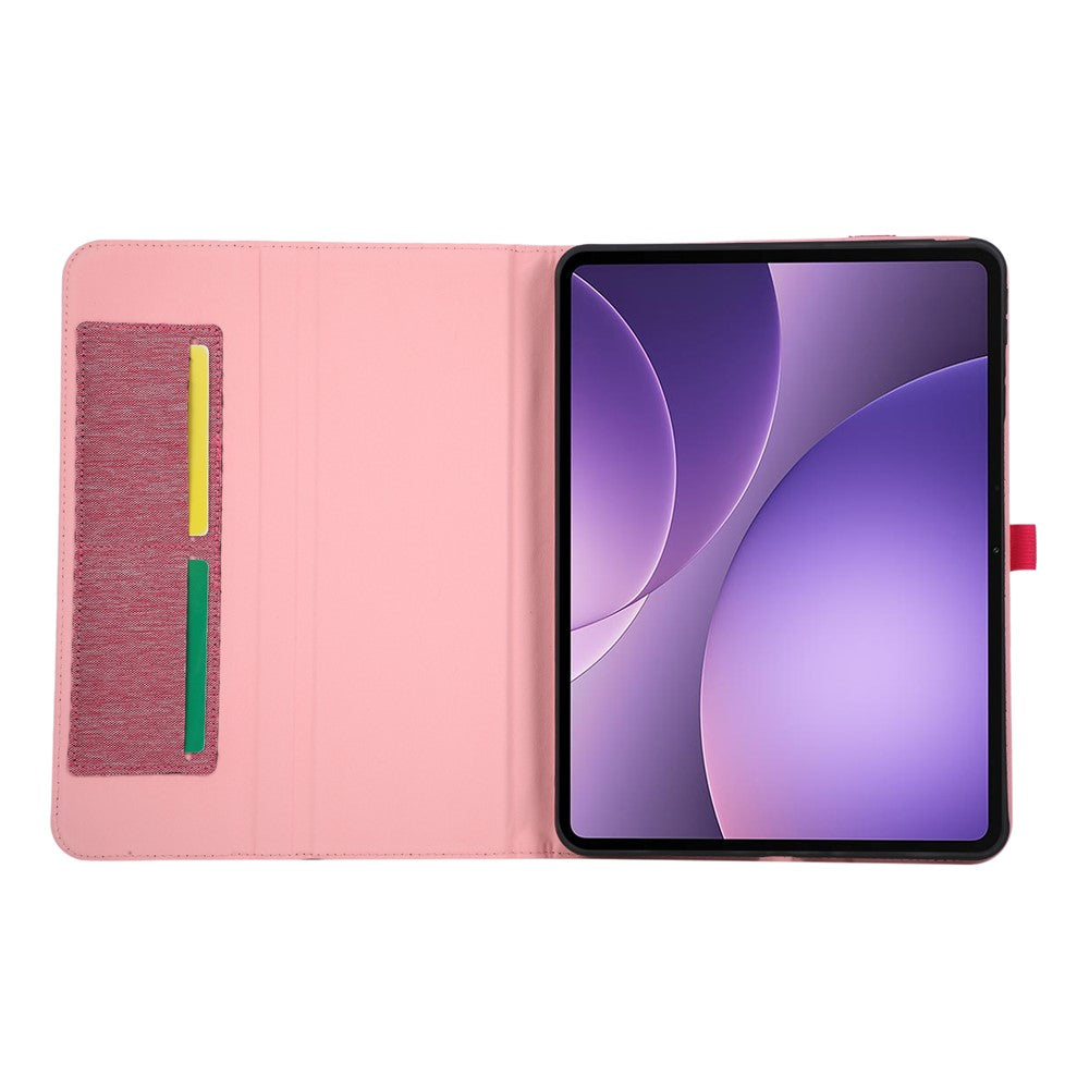 For Oppo Pad 5 Case with Stand Card Holder Cloth Texture Leather Tablet Cover