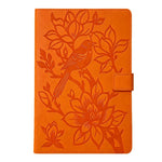 Tablet Case for Samsung Galaxy Tab S10 Lite / S10 FE+ / S9 FE / S9 Embossed Magpie Pattern TPU PU Protective Cover with Card Slots