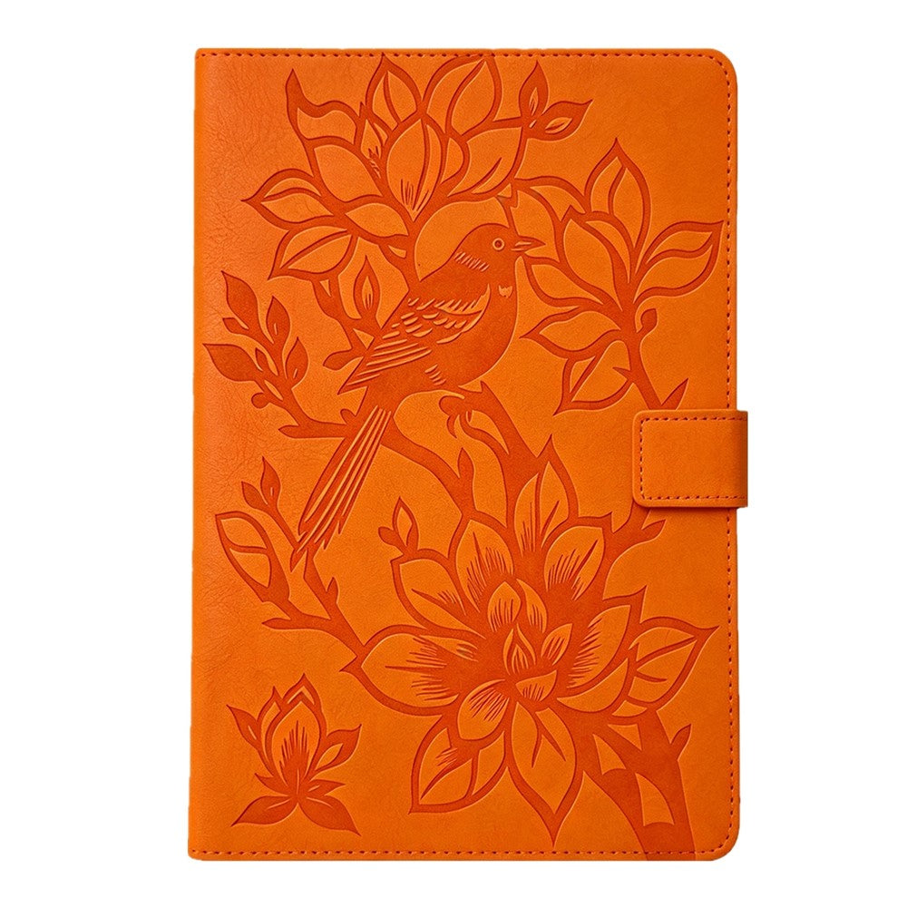 Tablet Case for Samsung Galaxy Tab S10 Lite / S10 FE+ / S9 FE / S9 Embossed Magpie Pattern TPU PU Protective Cover with Card Slots