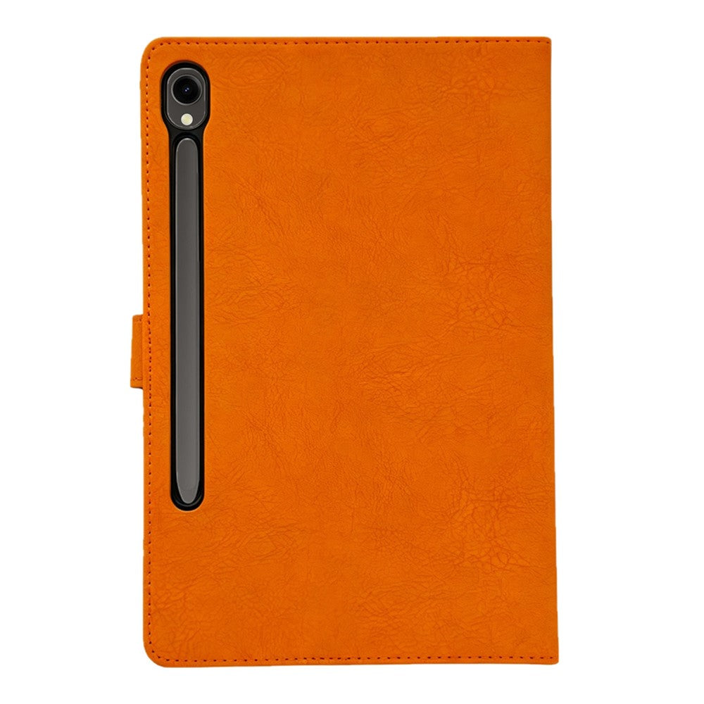 Tablet Case for Samsung Galaxy Tab S10 Lite / S10 FE+ / S9 FE / S9 Embossed Magpie Pattern TPU PU Protective Cover with Card Slots