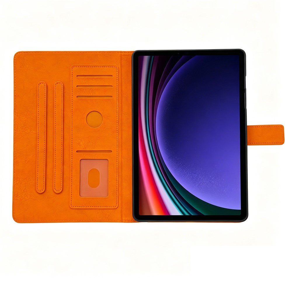 Tablet Case for Samsung Galaxy Tab S10 Lite / S10 FE+ / S9 FE / S9 Embossed Magpie Pattern TPU PU Protective Cover with Card Slots