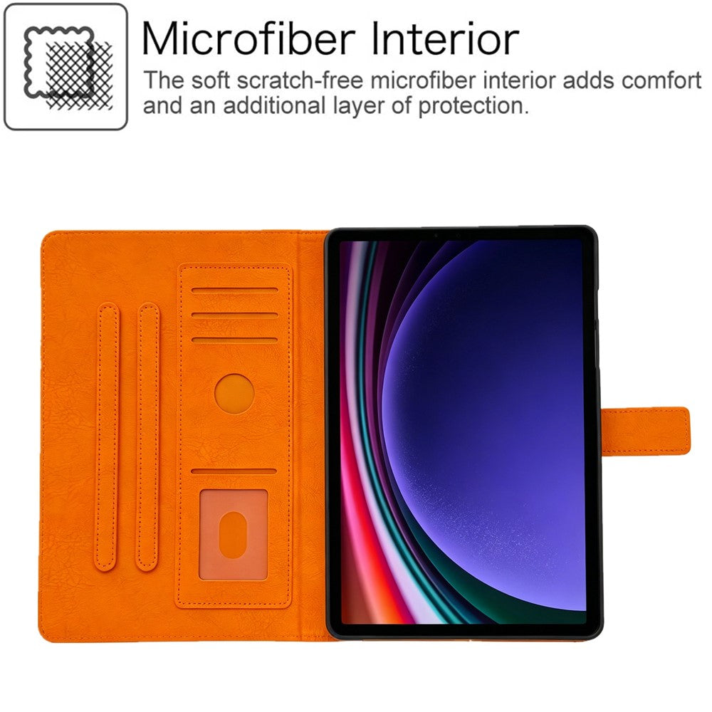 Tablet Case for Samsung Galaxy Tab S10 Lite / S10 FE+ / S9 FE / S9 Embossed Magpie Pattern TPU PU Protective Cover with Card Slots