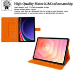Tablet Case for Samsung Galaxy Tab S10 Lite / S10 FE+ / S9 FE / S9 Embossed Magpie Pattern TPU PU Protective Cover with Card Slots