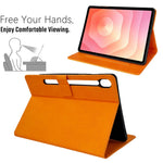 Tablet Case for Samsung Galaxy Tab S10 Lite / S10 FE+ / S9 FE / S9 Embossed Magpie Pattern TPU PU Protective Cover with Card Slots