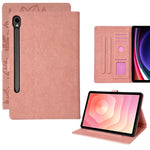 Tablet Case for Samsung Galaxy Tab S10 Lite / S10 FE+ / S9 FE / S9 Embossed Magpie Pattern TPU PU Protective Cover with Card Slots