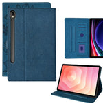 Tablet Case for Samsung Galaxy Tab S10 Lite / S10 FE+ / S9 FE / S9 Embossed Magpie Pattern TPU PU Protective Cover with Card Slots
