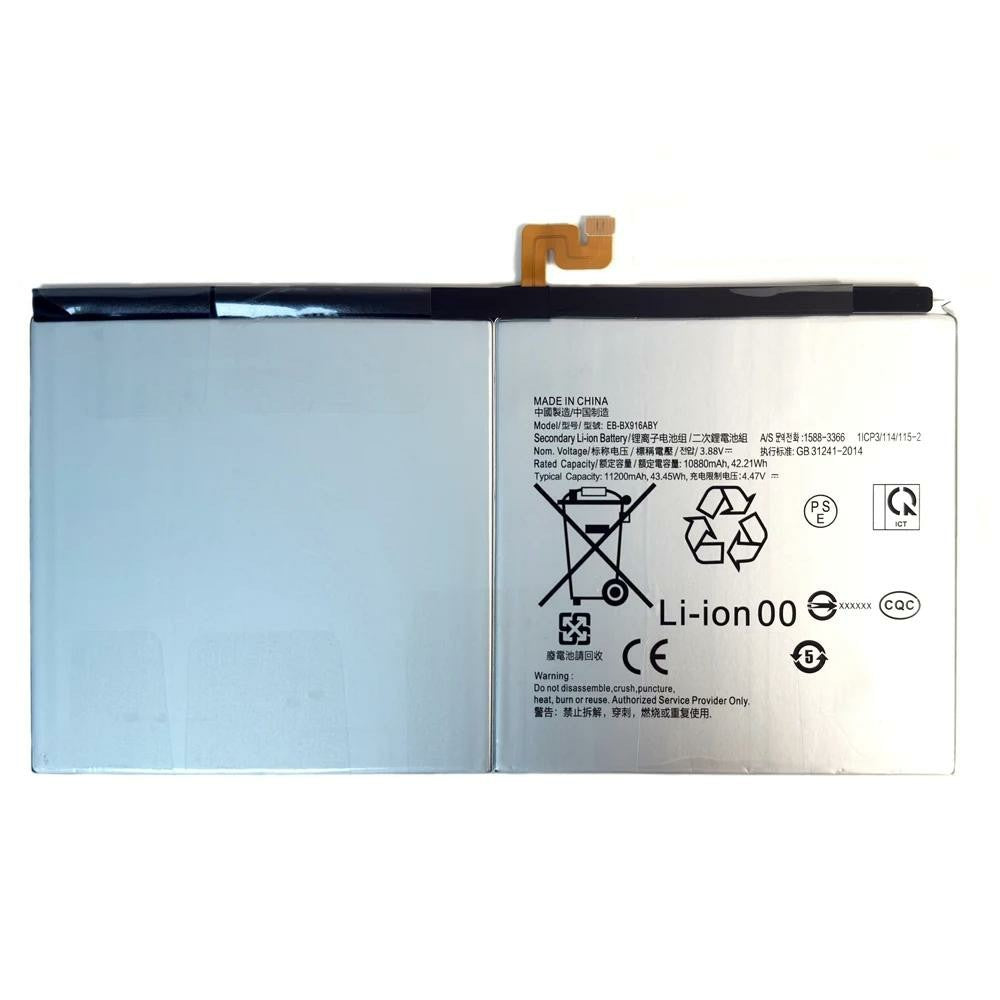 Til Samsung Galaxy Tab S9 Ultra X910 X916 14.6" 3.88V 10880mAh Li-Polymer Batterimontering (uden logo) (Kode: EB-BX916ABY)