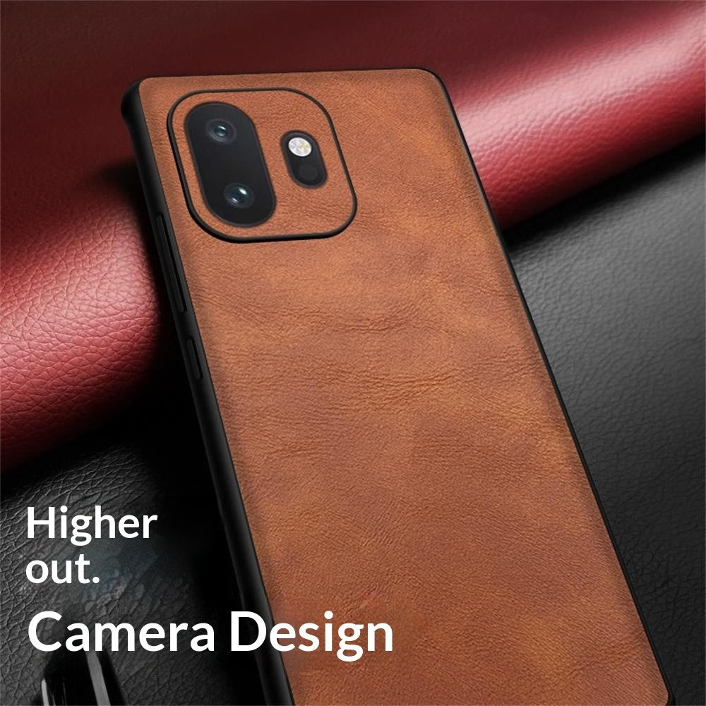 For OnePlus 15T 5G Case Retro Leather Coated PC + TPU Phone Cover