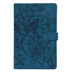 Tablet Case for Samsung Galaxy Tab S9 / S8 / S7 Embossed Magpie Pattern TPU PU Protective Cover with Card Slots