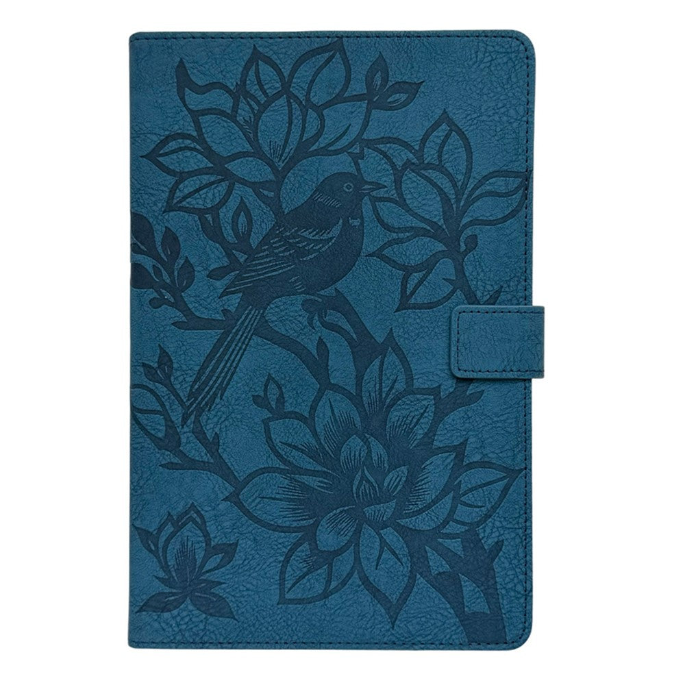 Tablet Case for Samsung Galaxy Tab S9 / S8 / S7 Embossed Magpie Pattern TPU PU Protective Cover with Card Slots