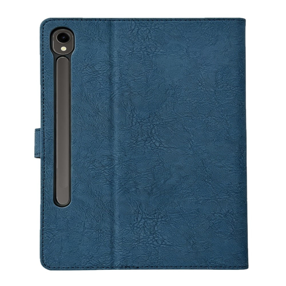 Tablet Case for Samsung Galaxy Tab S9 / S8 / S7 Embossed Magpie Pattern TPU PU Protective Cover with Card Slots