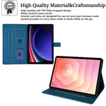 Tablet Case for Samsung Galaxy Tab S9 / S8 / S7 Embossed Magpie Pattern TPU PU Protective Cover with Card Slots