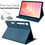 Tablet Case for Samsung Galaxy Tab S9 / S8 / S7 Embossed Magpie Pattern TPU PU Protective Cover with Card Slots