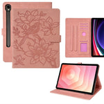 Tablet Case for Samsung Galaxy Tab S9 / S8 / S7 Embossed Magpie Pattern TPU PU Protective Cover with Card Slots
