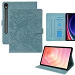 Tablet Case for Samsung Galaxy Tab S9 / S8 / S7 Embossed Magpie Pattern TPU PU Protective Cover with Card Slots