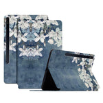 For Samsung Galaxy Tab S7 FE / S7+ SM-T970 / S8+ All-around Protection Flower Pattern Printed Tablet Case Anti-fall Leather + TPU Cover with Stand