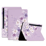 For Samsung Galaxy Tab S7 FE / S7+ SM-T970 / S8+ All-around Protection Flower Pattern Printed Tablet Case Anti-fall Leather + TPU Cover with Stand
