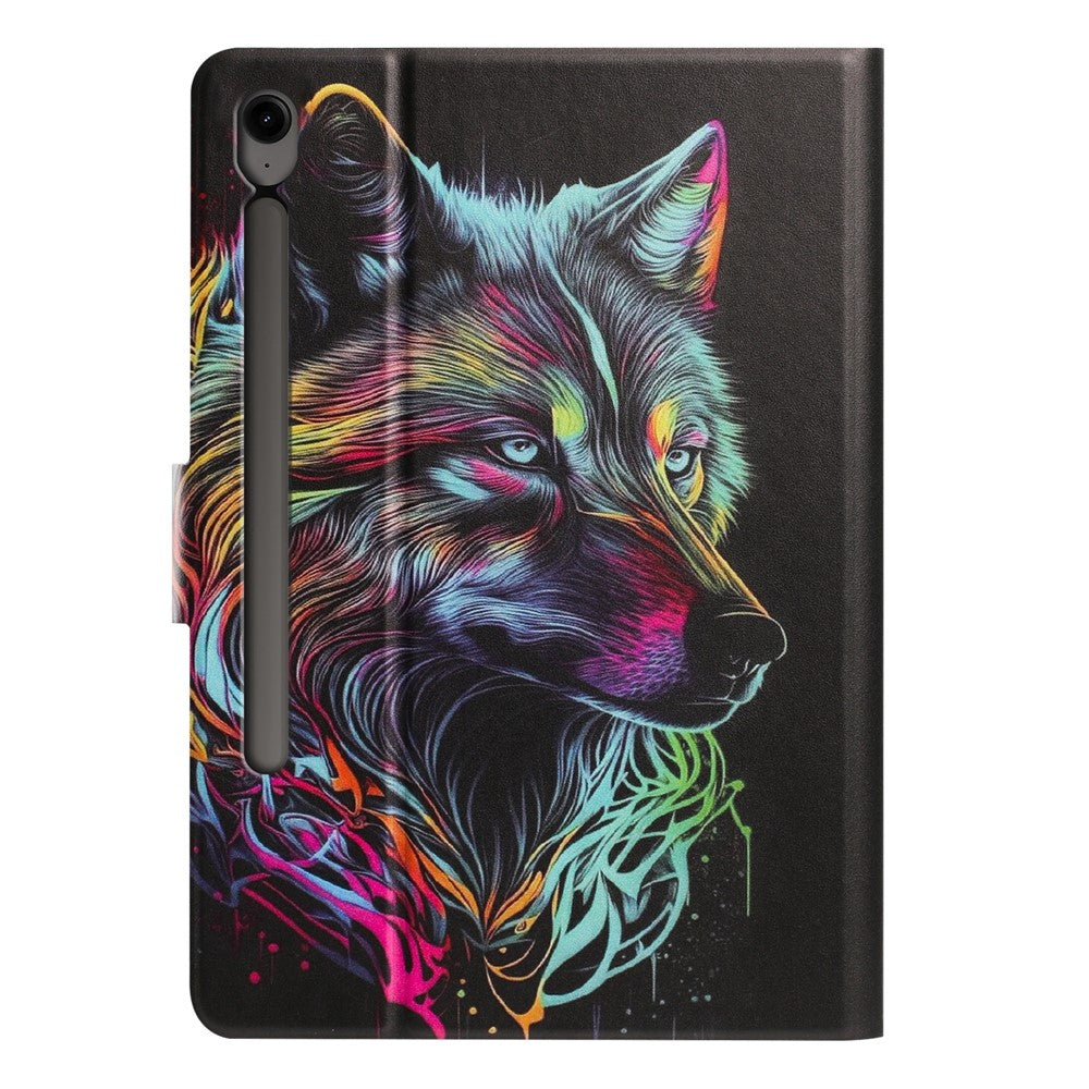 Tablet Case for Samsung Galaxy Tab S9  /  Tab S9 FE Leather Stand Case with Card Slots Litchi Pattern Magnetic Flip Protective Cover