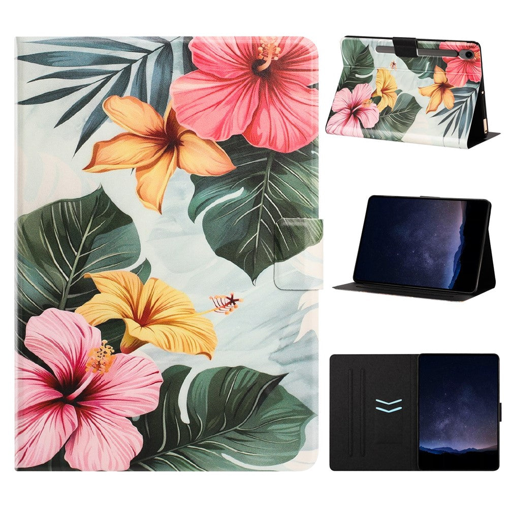 Tablet Case for Samsung Galaxy Tab S9  /  Tab S9 FE Leather Stand Case with Card Slots Litchi Pattern Magnetic Flip Protective Cover