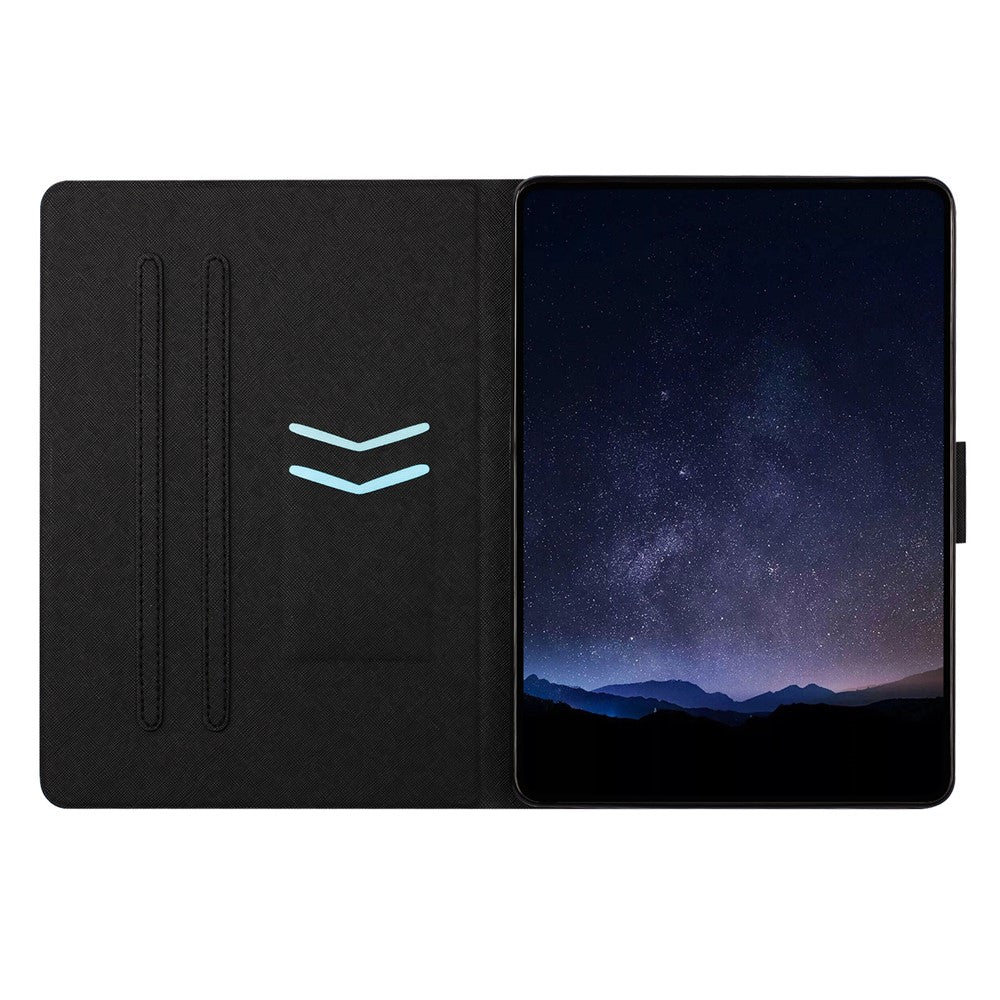 For Samsung Galaxy Tab S11 Tablet Case Leather Stand Case with Card Slots Litchi Pattern Magnetic Flip Protective Cover