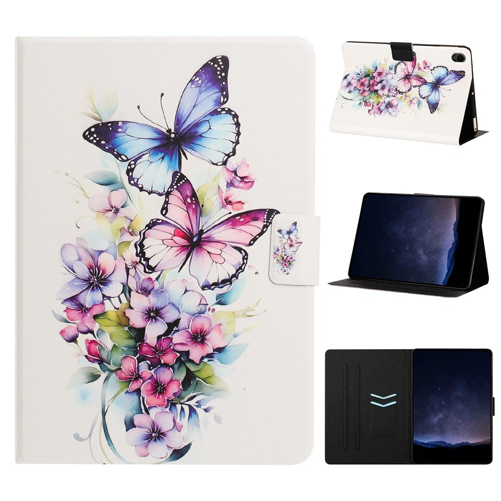 For Samsung Galaxy Tab S11 Tablet Case Leather Stand Case with Card Slots Litchi Pattern Magnetic Flip Protective Cover