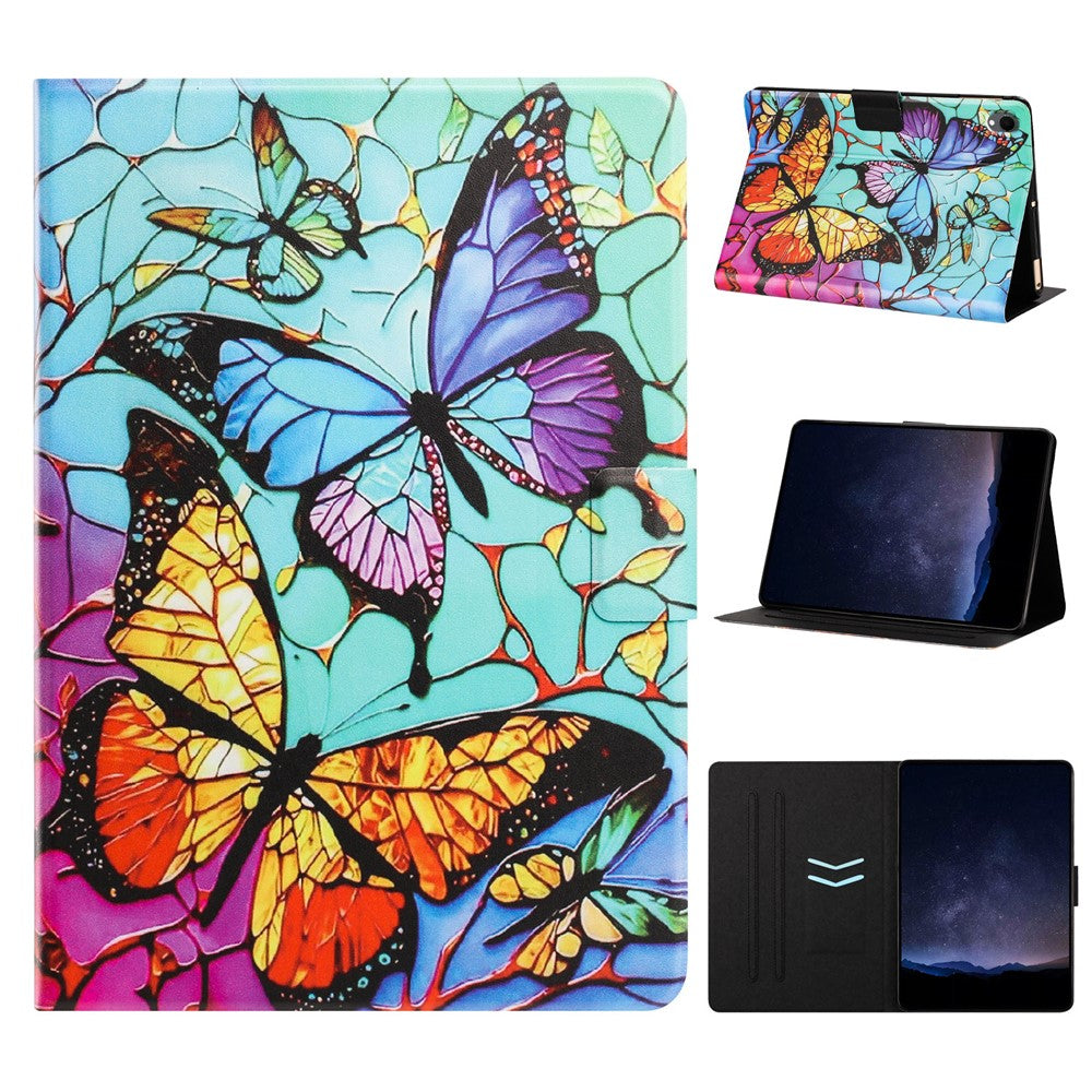 For Samsung Galaxy Tab S11 Tablet Case Leather Stand Case with Card Slots Litchi Pattern Magnetic Flip Protective Cover