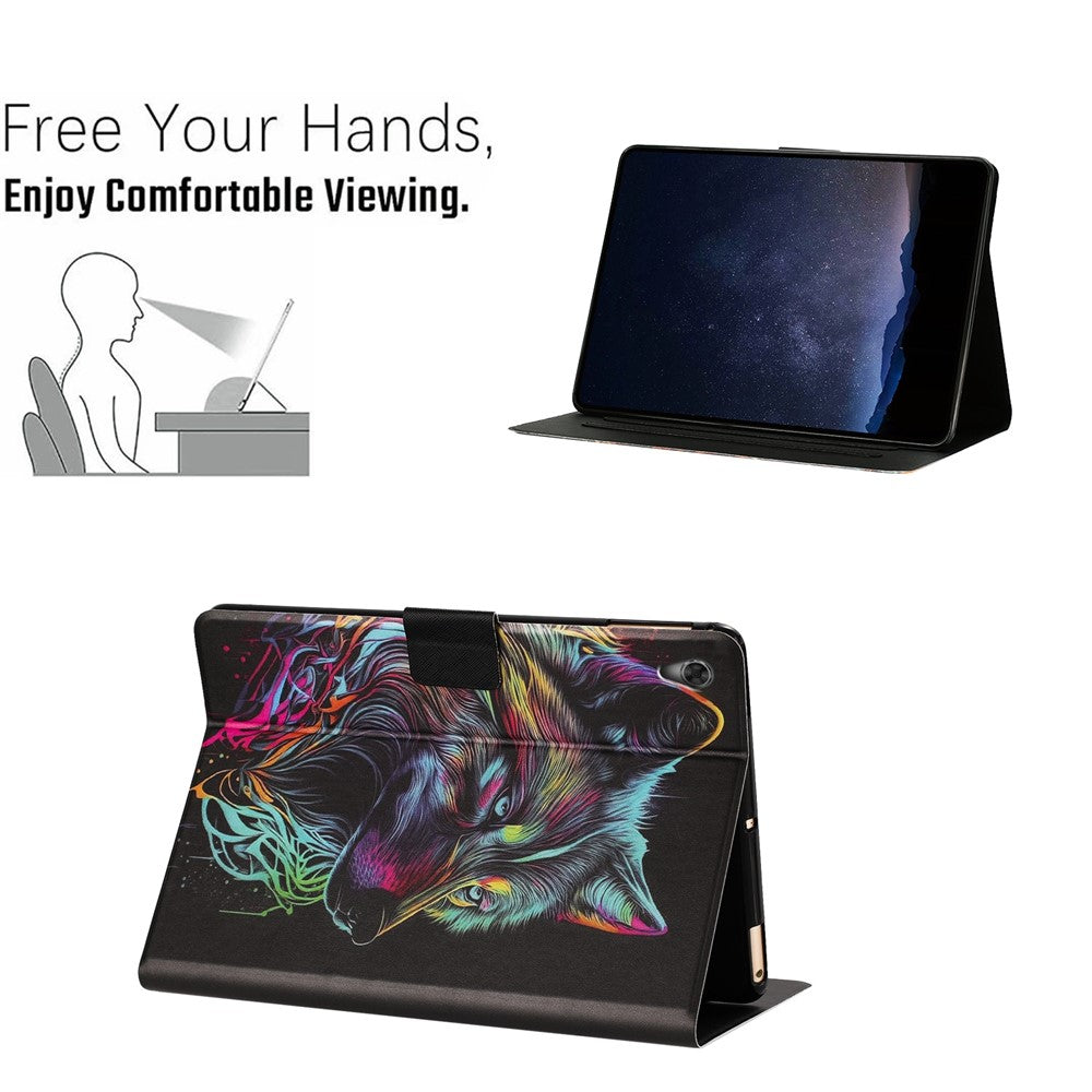 For Lenovo Tab M10 HD Gen 2 Tablet Case Leather Stand Case with Card Slots Litchi Pattern Magnetic Flip Protective Cover