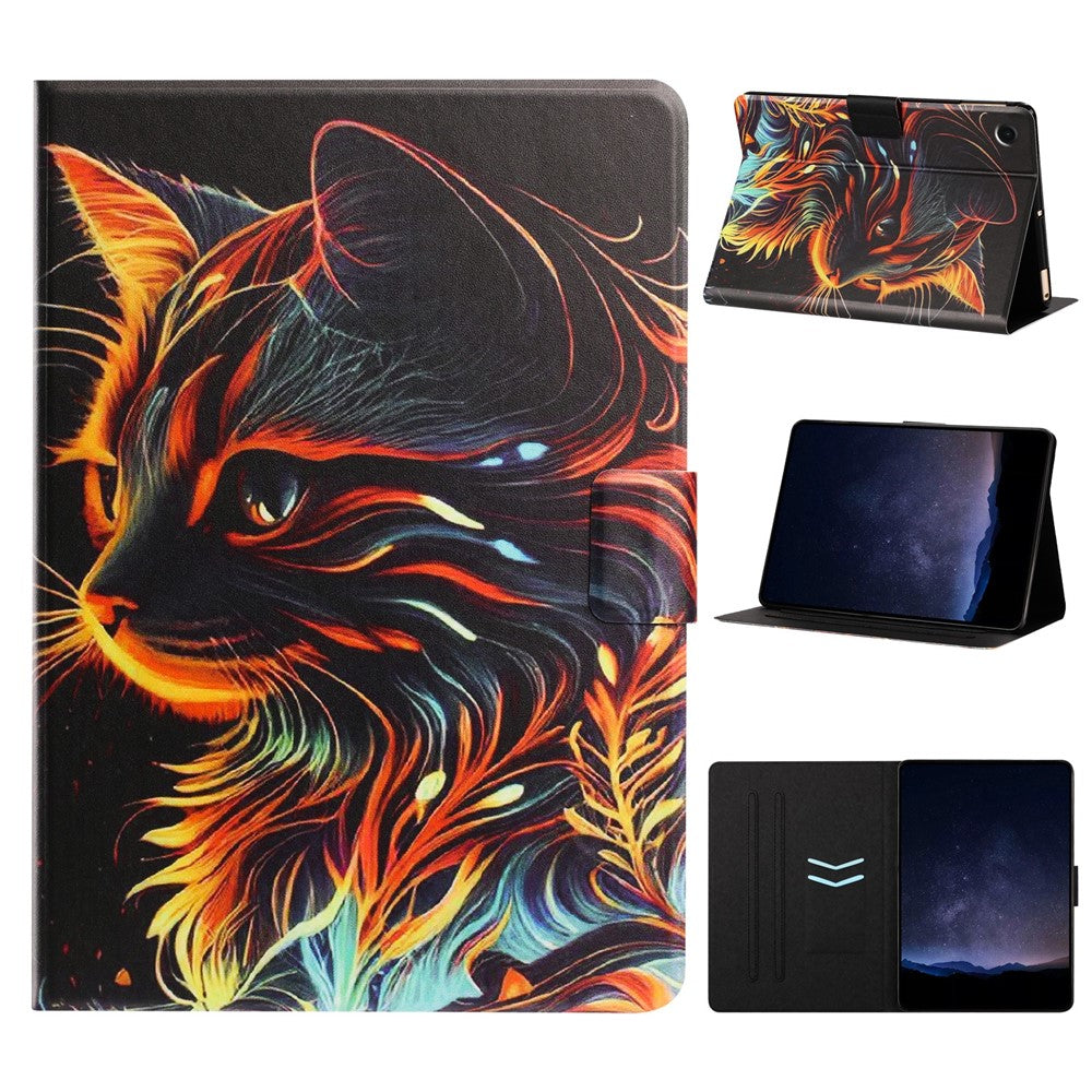 For Lenovo Tab M10 (Gen 3) Tablet Case Leather Stand Case with Card Slots Litchi Pattern Magnetic Flip Protective Cover