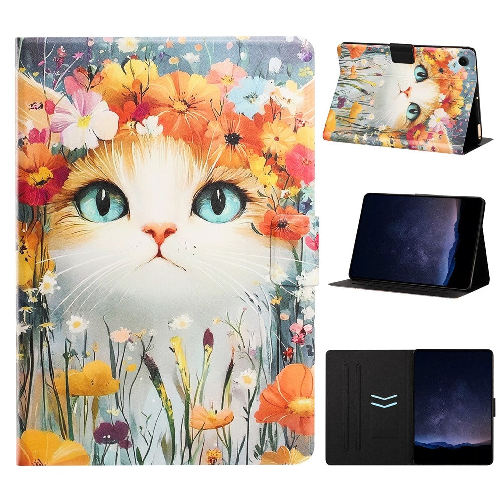 For Lenovo Tab M10 (Gen 3) Tablet Case Leather Stand Case with Card Slots Litchi Pattern Magnetic Flip Protective Cover