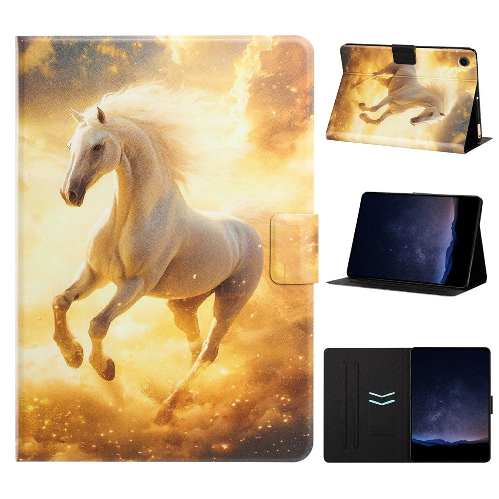 For Lenovo Tab M10 (Gen 3) Tablet Case Leather Stand Case with Card Slots Litchi Pattern Magnetic Flip Protective Cover