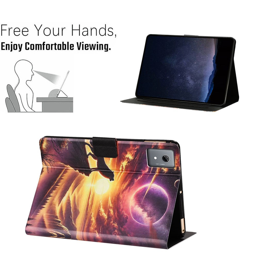 For Lenovo Xiaoxin Pad 11 2025 Tablet Case Leather Stand Case with Card Slots Litchi Pattern Magnetic Flip Protective Cover