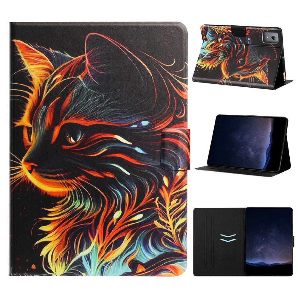 For Lenovo Xiaoxin Pad 11 2025 Tablet Case Leather Stand Case with Card Slots Litchi Pattern Magnetic Flip Protective Cover
