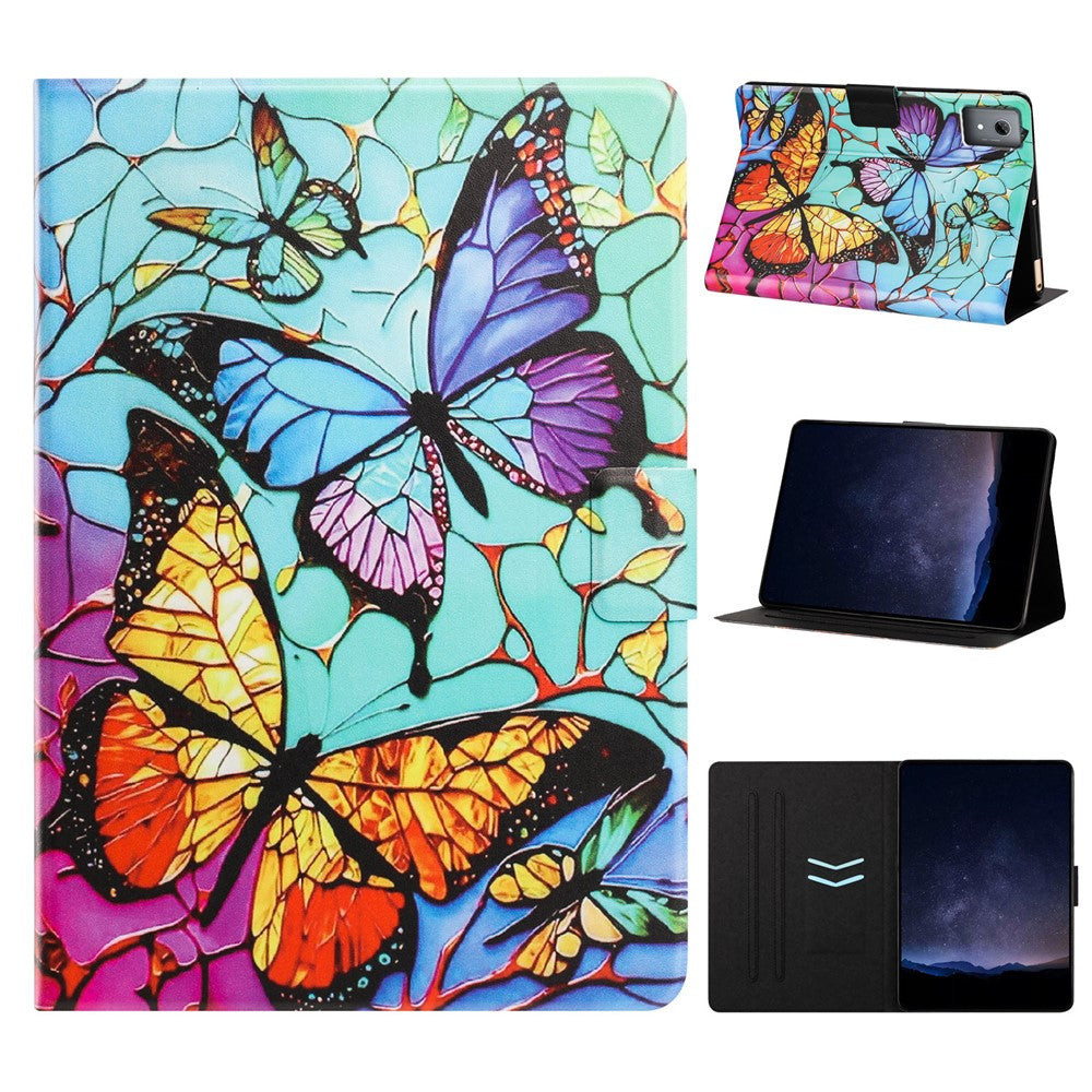 For Lenovo Xiaoxin Pad 11 2025 Tablet Case Leather Stand Case with Card Slots Litchi Pattern Magnetic Flip Protective Cover