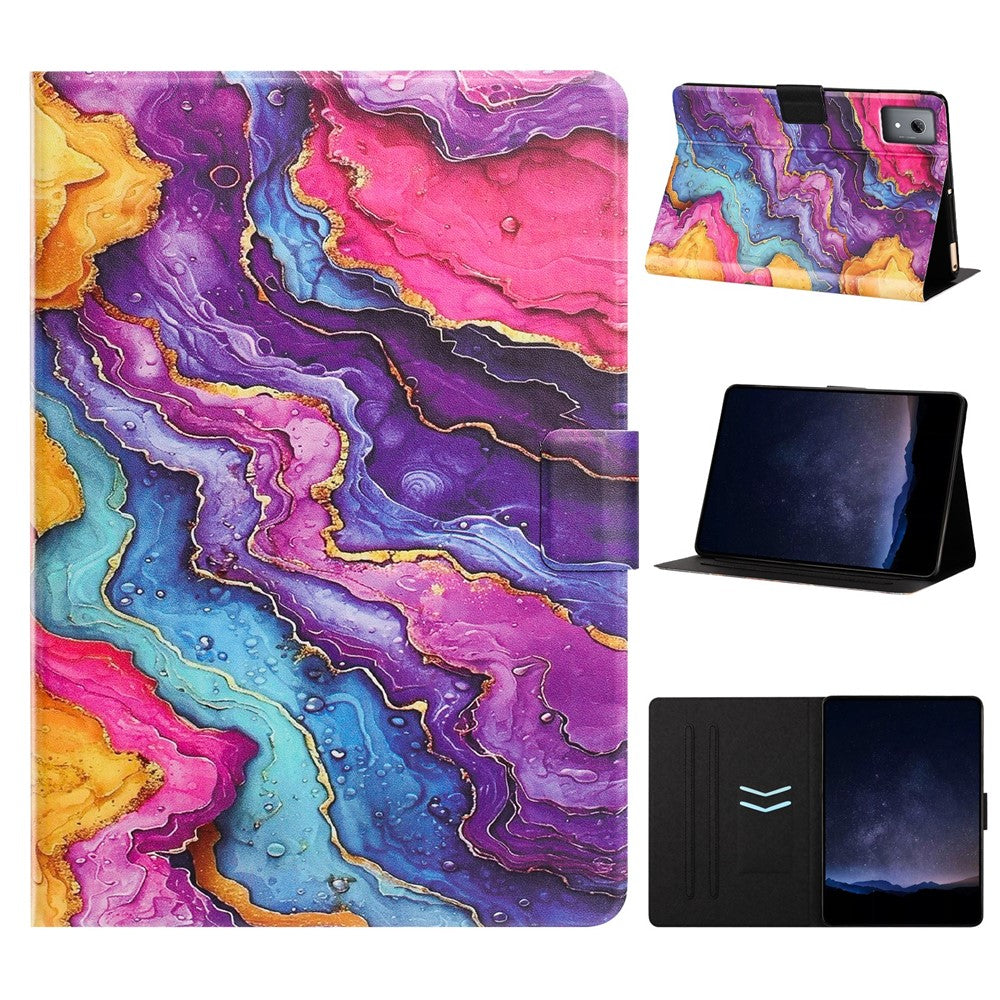 For Lenovo Xiaoxin Pad 11 2025 Tablet Case Leather Stand Case with Card Slots Litchi Pattern Magnetic Flip Protective Cover