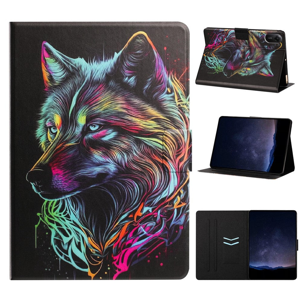 For Xiaomi Redmi Pad 2 11 Tablet Case Leather Stand Case with Card Slots Litchi Pattern Magnetic Flip Protective Cover