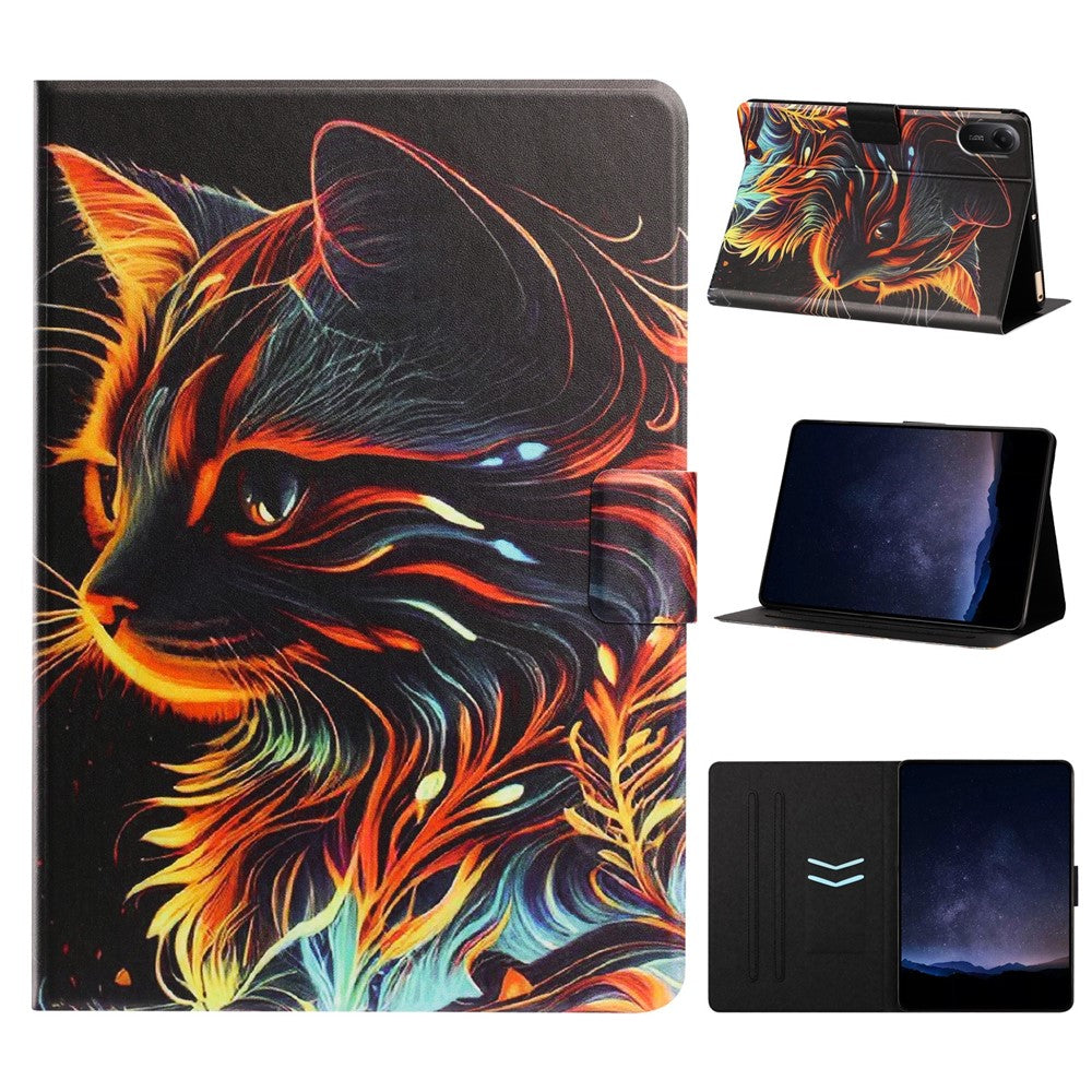 For Xiaomi Redmi Pad 2 11 Tablet Case Leather Stand Case with Card Slots Litchi Pattern Magnetic Flip Protective Cover