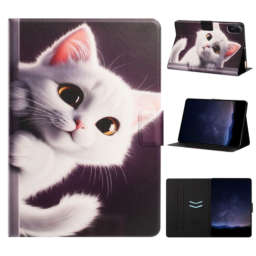 For Xiaomi Redmi Pad 2 11 Tablet Case Leather Stand Case with Card Slots Litchi Pattern Magnetic Flip Protective Cover