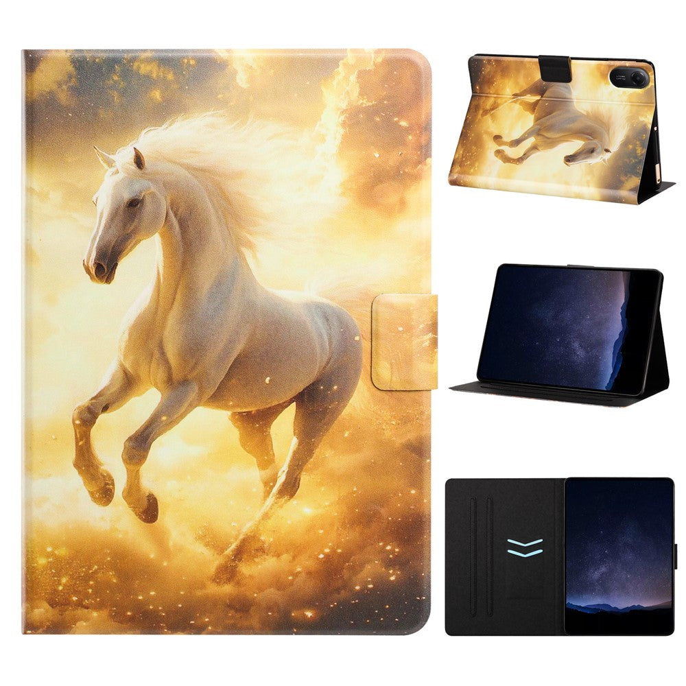 For Xiaomi Redmi Pad 2 11 Tablet Case Leather Stand Case with Card Slots Litchi Pattern Magnetic Flip Protective Cover
