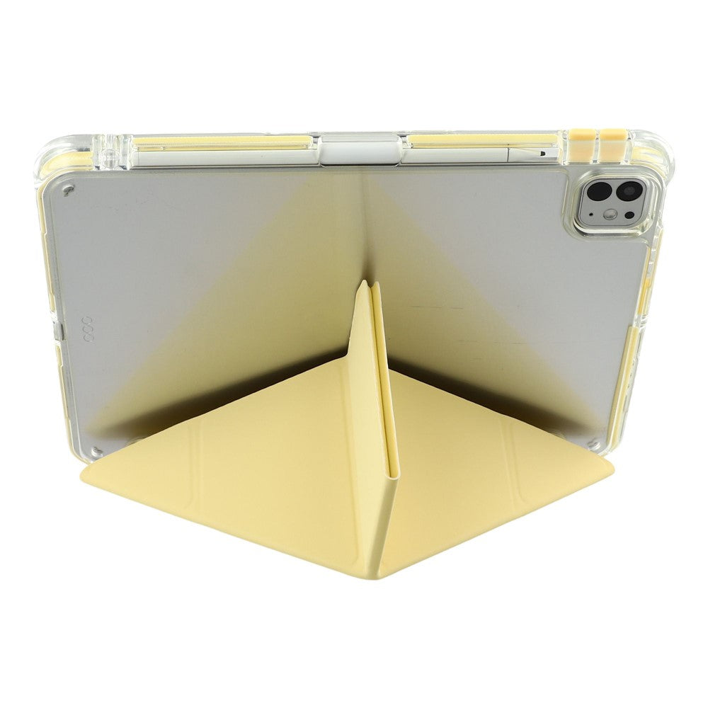 MUTURAL Crystal Shield-skal till iPad Air 13 (2026) / (2025) / (2024) / iPad Pro 12.9 (2022) / (2021) / (2020) Trippelvikbart stativfodral till surfplatta