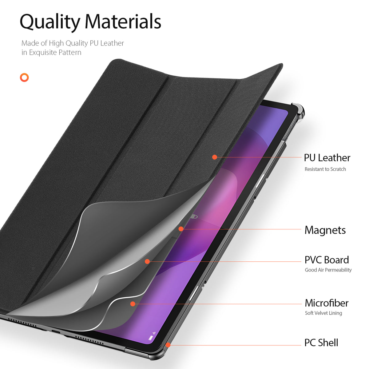 Dux Ducis for Lenovo Idea Tab Plus Case DUX DUCIS Domo Series Tri-fold Stand PU Leather Tablet Cover