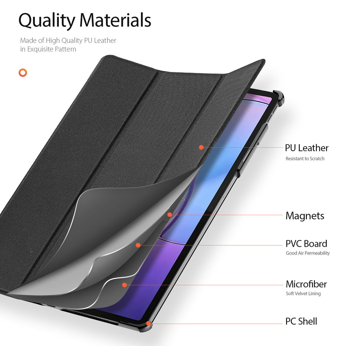 Dux Ducis for Lenovo Idea Tab Pro Gen 2 Case DUX DUCIS Domo Series Tri-fold Stand PU Leather Tablet Cover