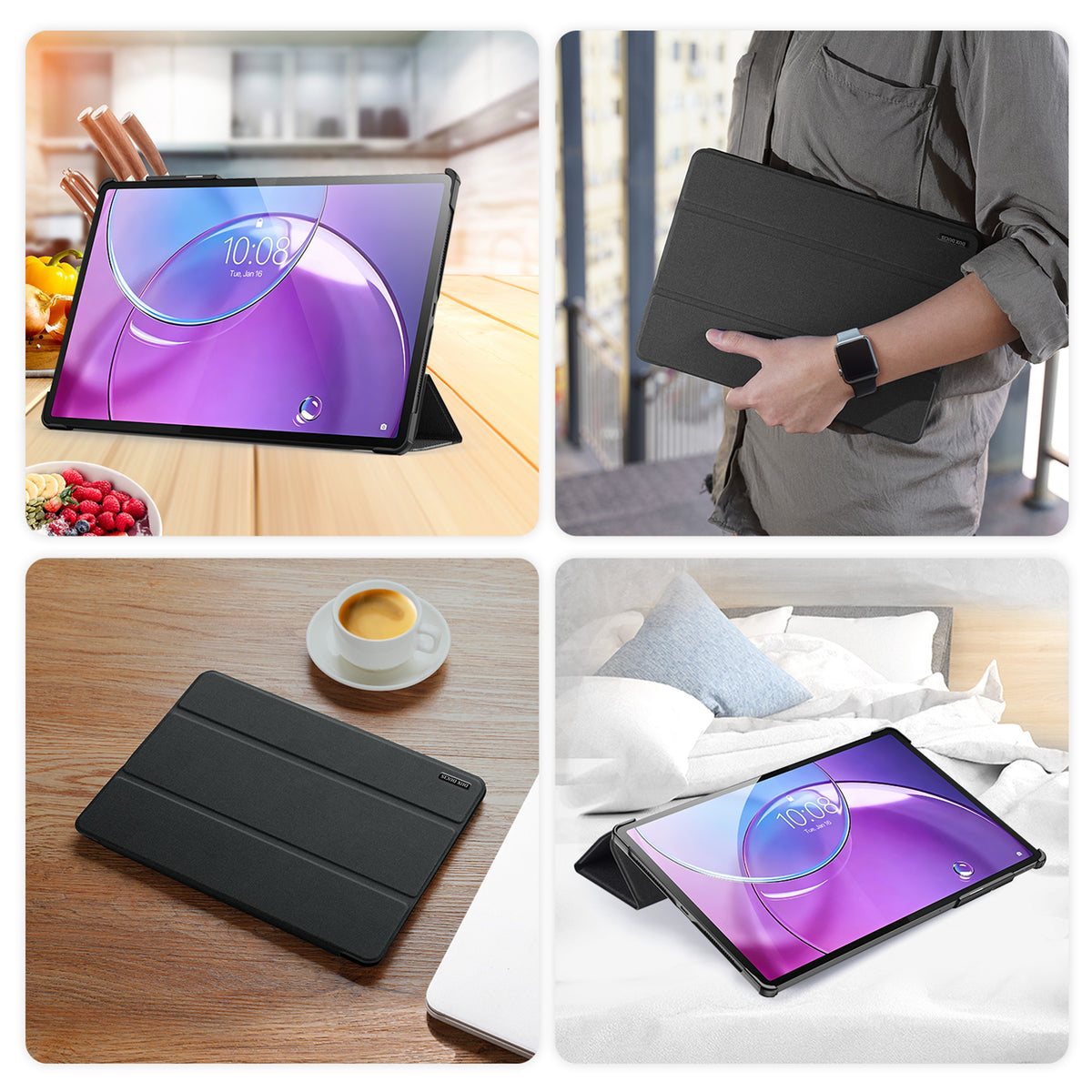 Dux Ducis for Lenovo Idea Tab Pro Gen 2 Case DUX DUCIS Domo Series Tri-fold Stand PU Leather Tablet Cover