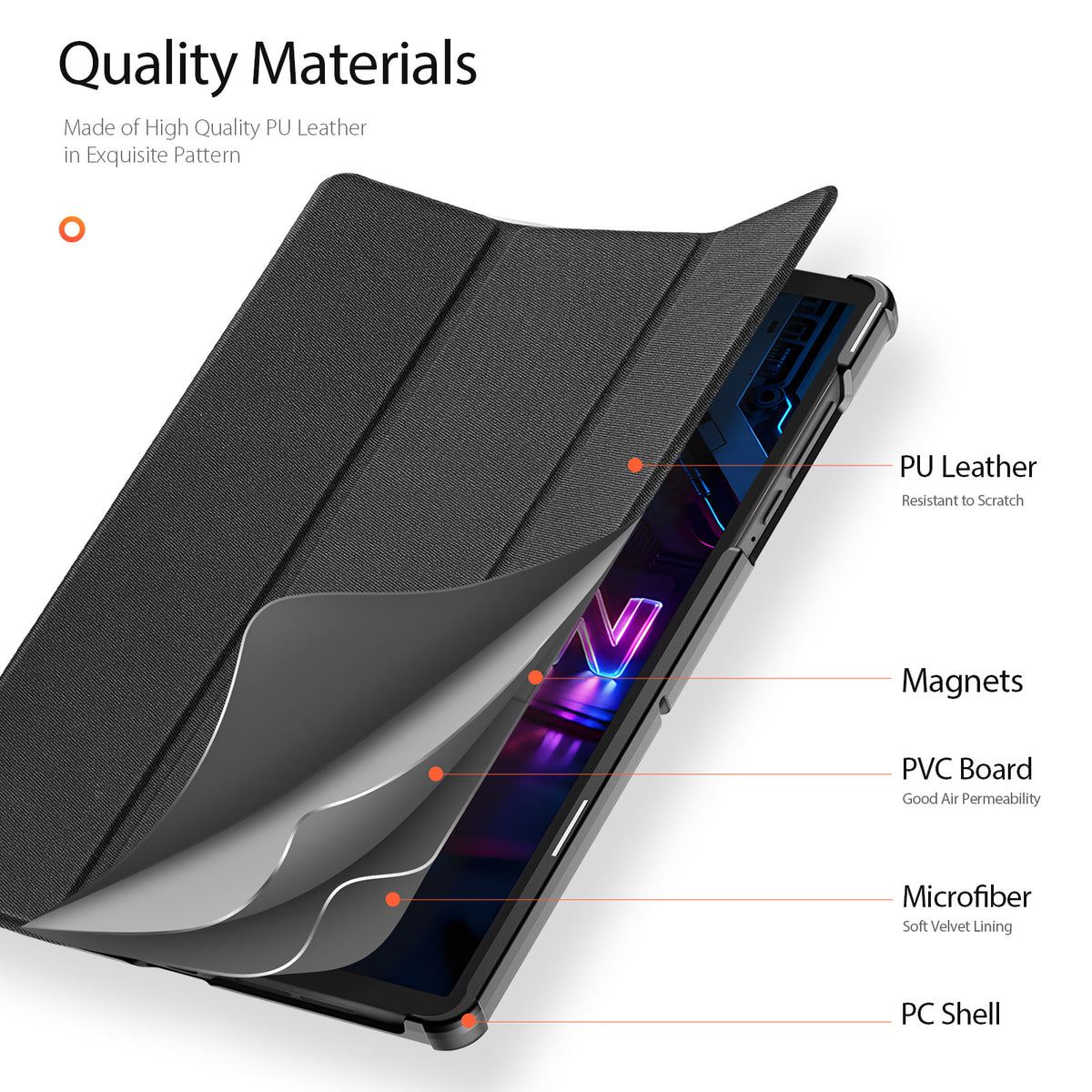 Dux Ducis for Lenovo Legion Y700 (Gen 5) Case DUX DUCIS Domo Series Tri-fold Stand PU Leather Tablet Cover