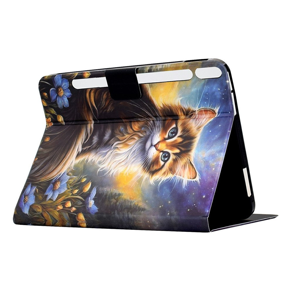 Til Samsung Galaxy Tab S10 FE+ Cover med Mønsterprint, Standerfunktion, Læder og Kortlommer