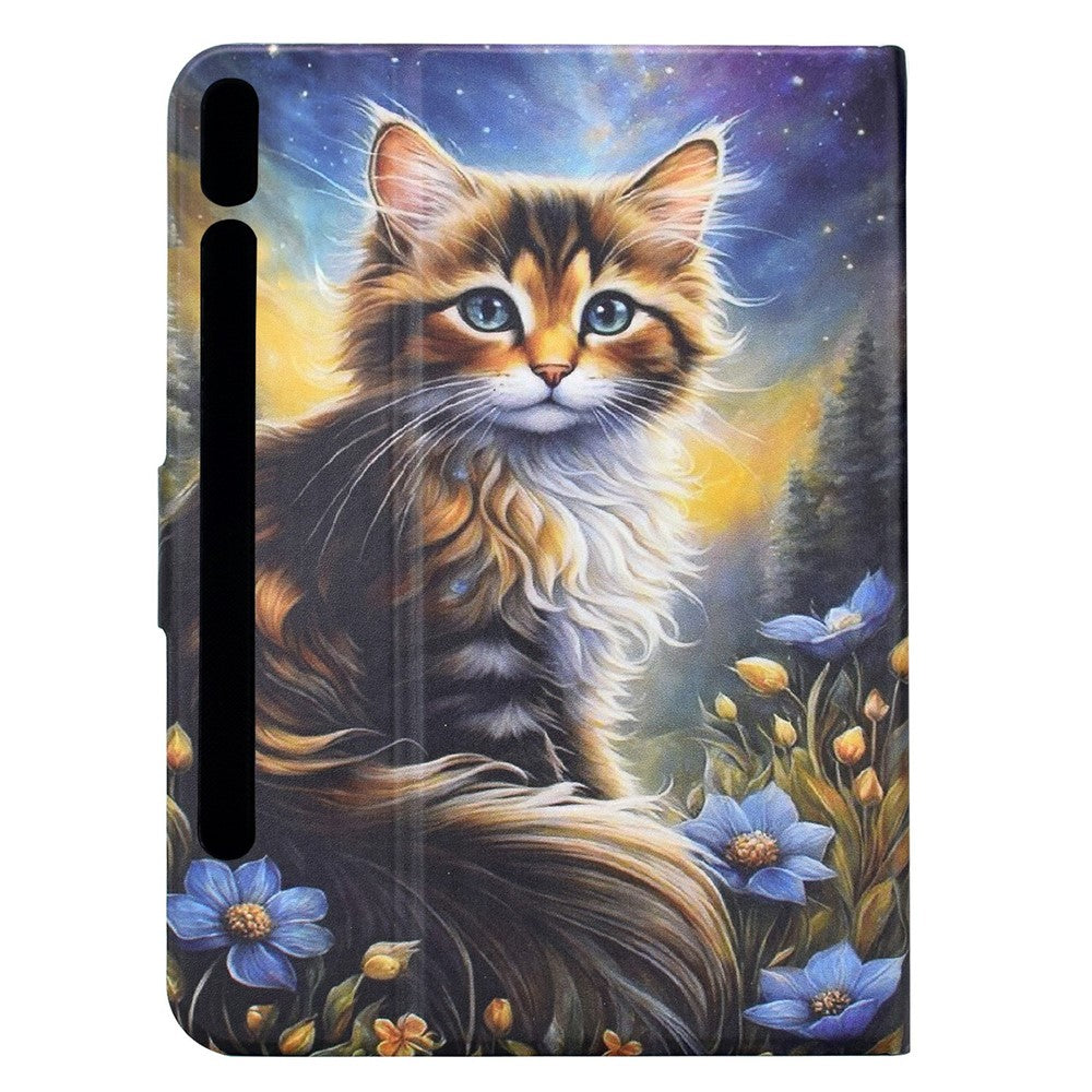 Til Samsung Galaxy Tab S10 FE+ Cover med Mønsterprint, Standerfunktion, Læder og Kortlommer
