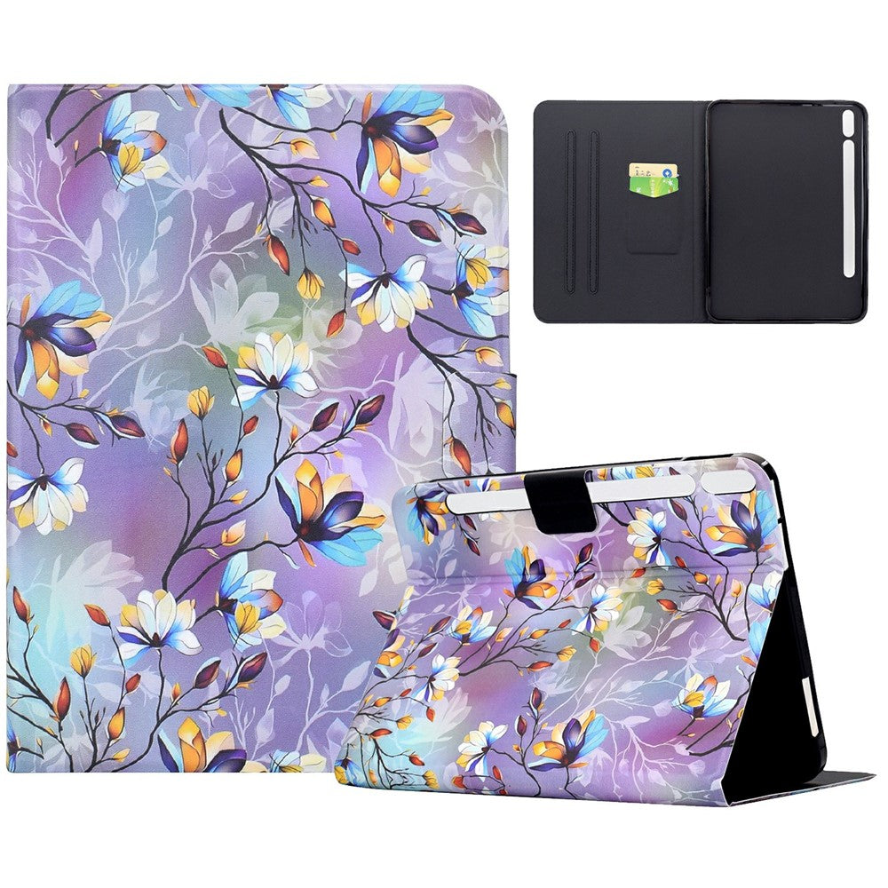 Til Samsung Galaxy Tab S10 FE+ Cover med Mønsterprint, Standerfunktion, Læder og Kortlommer