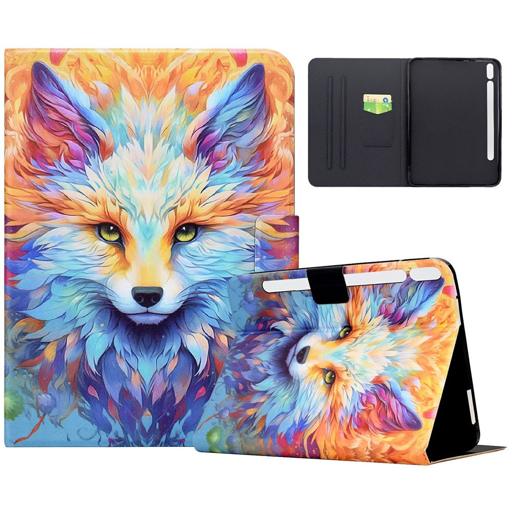 Til Samsung Galaxy Tab S10 FE+ Cover med Mønsterprint, Standerfunktion, Læder og Kortlommer