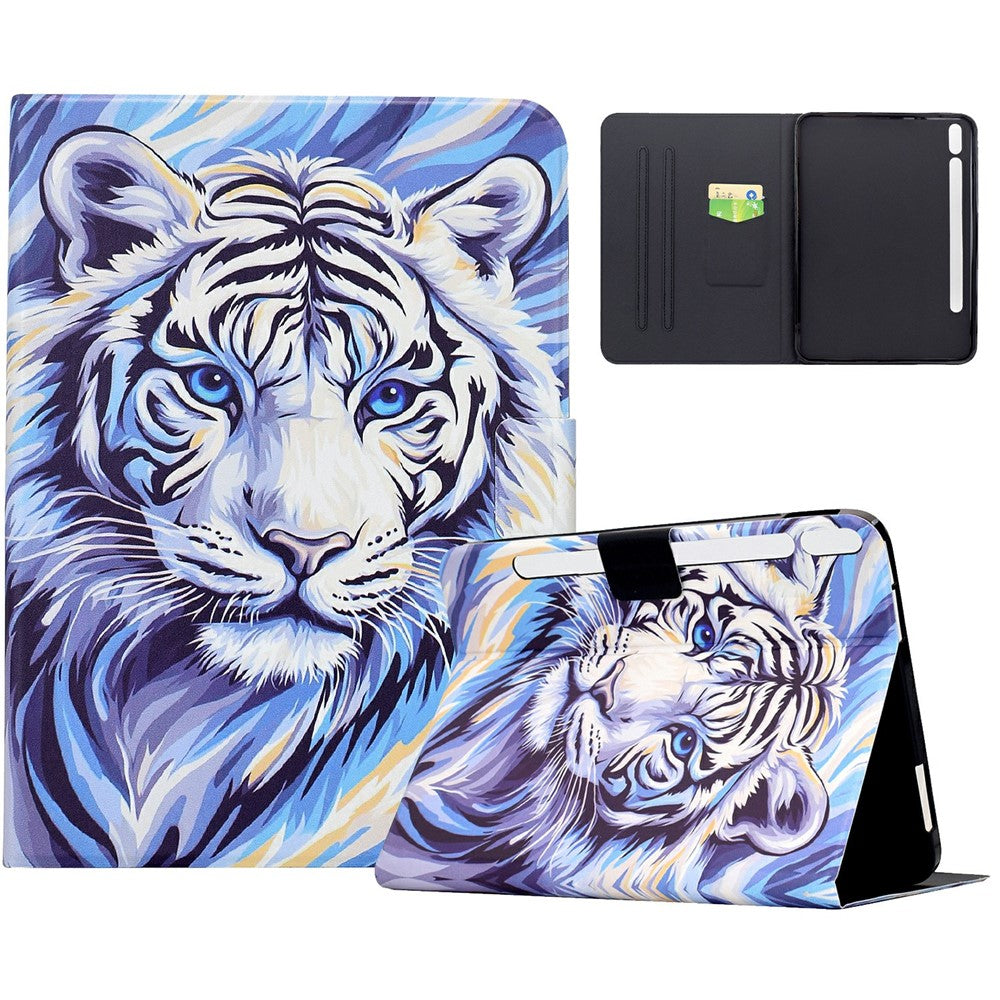 Til Samsung Galaxy Tab S10 FE+ Cover med Mønsterprint, Standerfunktion, Læder og Kortlommer
