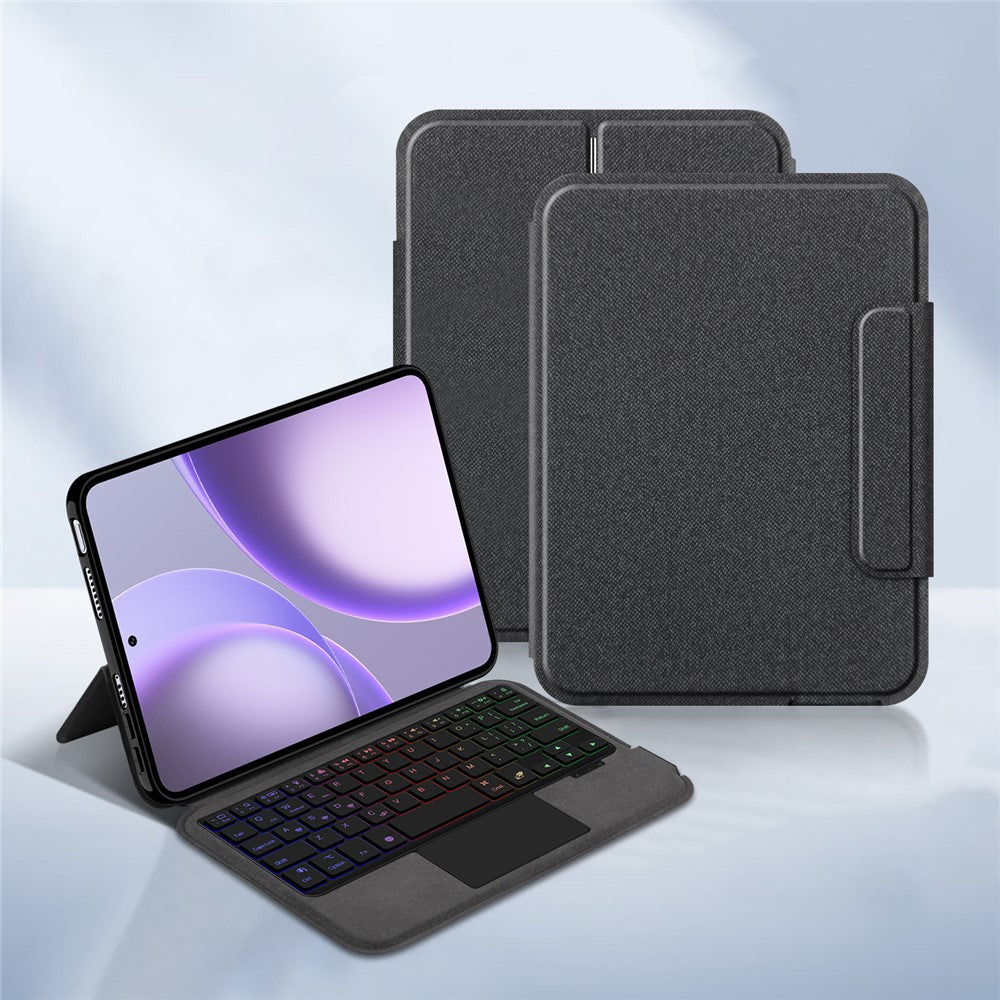 Läderfodral till Oppo Pad Mini + Pekplatta, Bluetooth-kompatibelt tangentbord med bakgrundsbelysning
