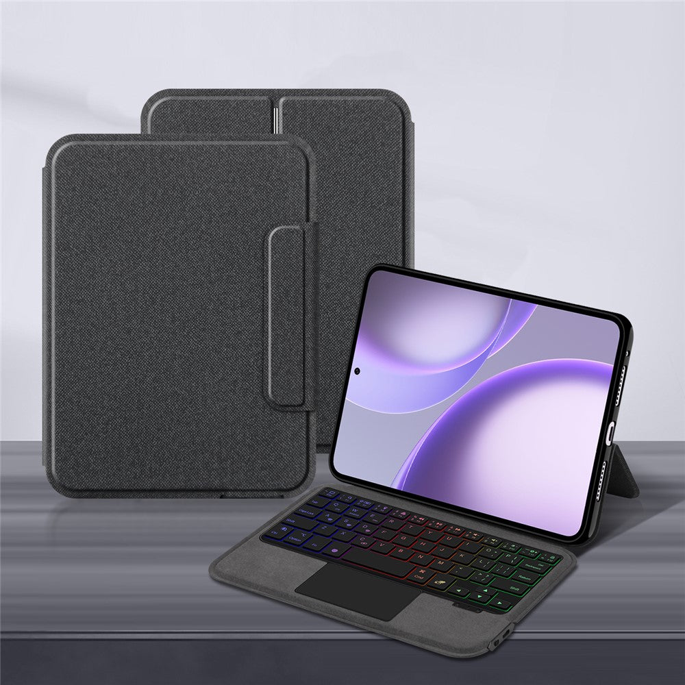Läderfodral till Oppo Pad Mini + Pekplatta, Bluetooth-kompatibelt tangentbord med bakgrundsbelysning